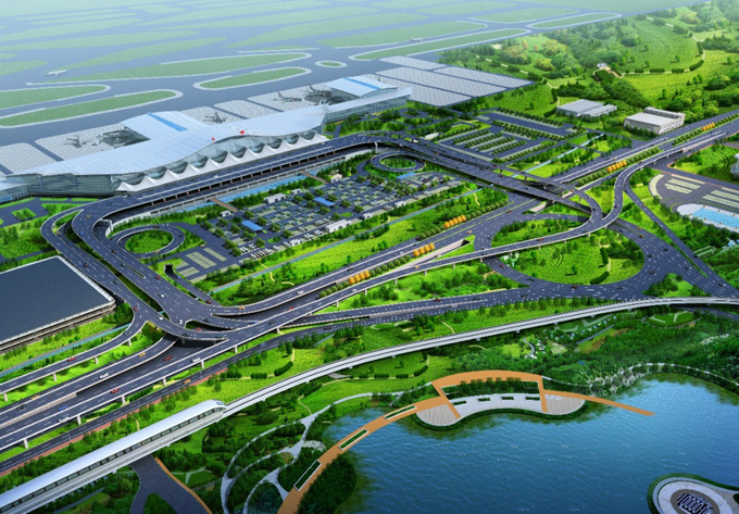 湖南机场中轴大道南段图片